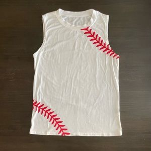 Baseball High Neck Tank Top